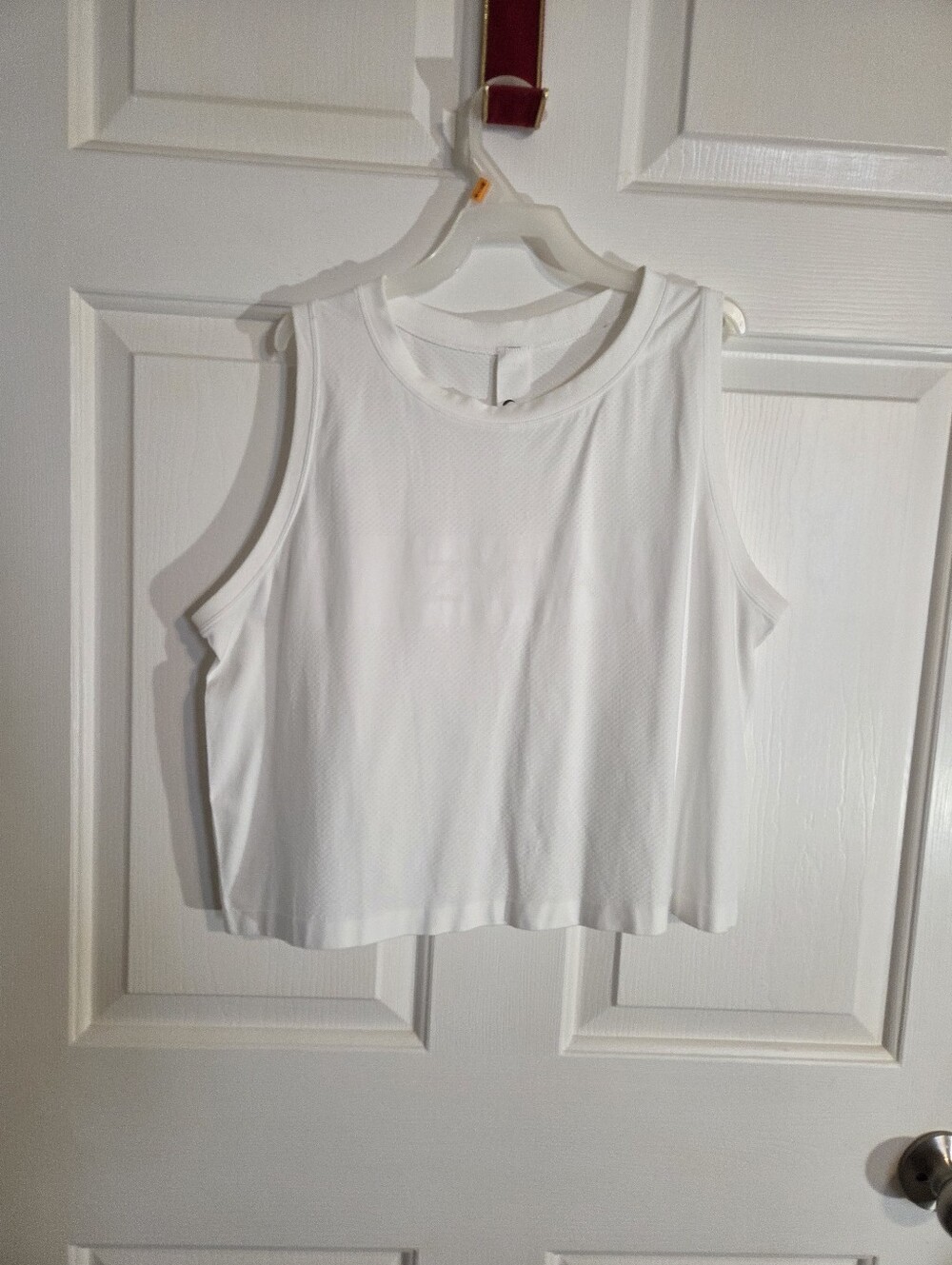 Zyia Active White Crop Tank Top XL Nylon Athletic